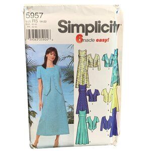 Simplicity 5957 Dress Pattern Misses Sizes 14-22 - uncut